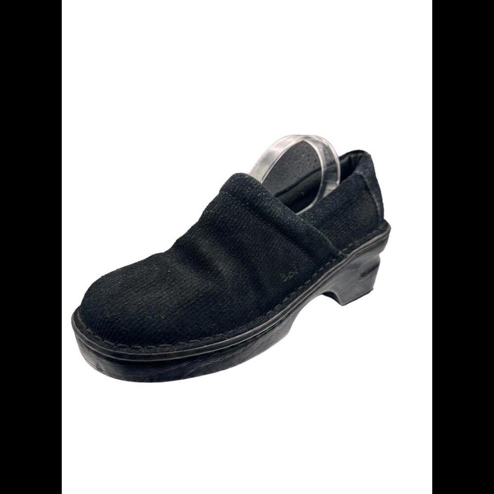 Born Crown Black Canvas Comfort Clogs Mules Women's Size 6 M